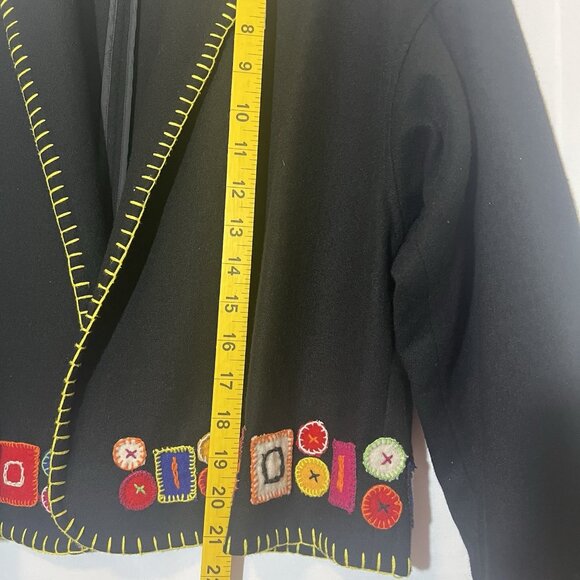 Breeches Women’s Wool Blend Vintage Jackets Médium Size Black Embroidery - Picture 4 of 10